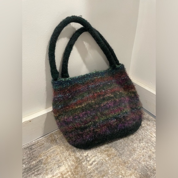 Fuzzy Boho Tote Bag Purse Satchel Medium Sized Bohemian Hippie Minimalist - Picture 2 of 8